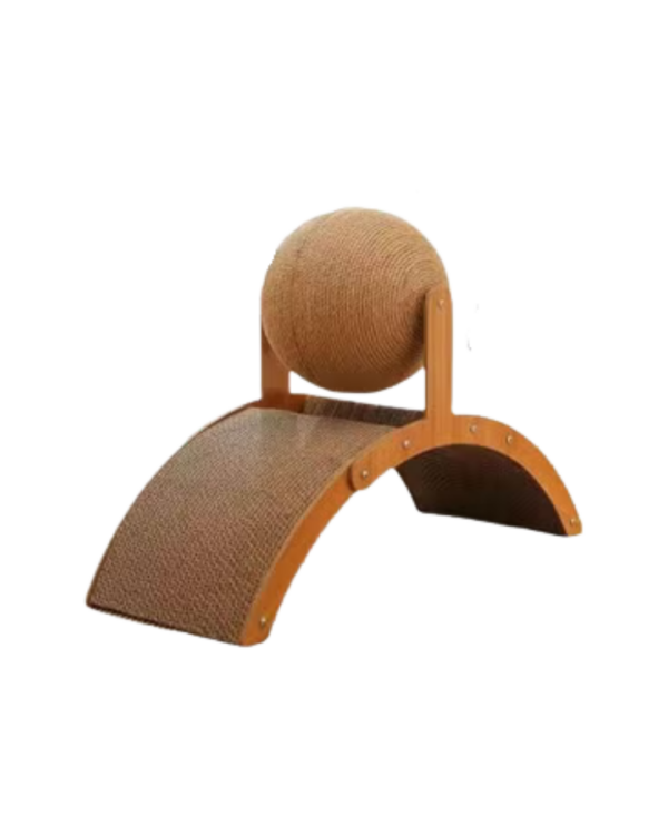 NATURAL SISAL CAT SCRATCHER TOY WITH BALL