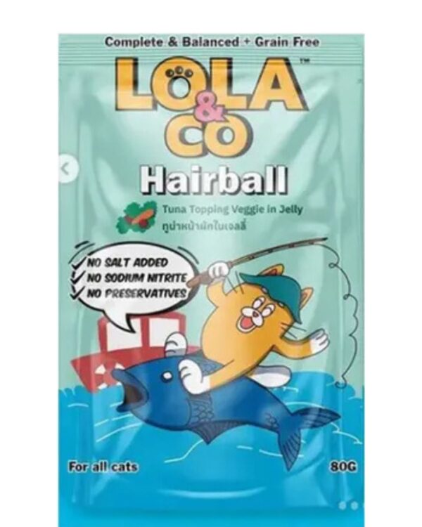LOLA & CO WET CAT FOOD HAIRBALL ( TUNA TOPPING VEGGIE IN JELLY ) 80G RM06