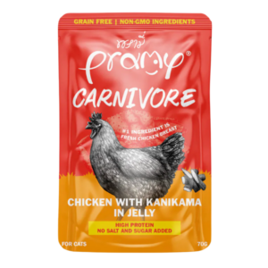 PRAMY CARNIVORE WET CAT FOOD CHICKEN WITH KANIKAMA IN JELLY 70G CV8