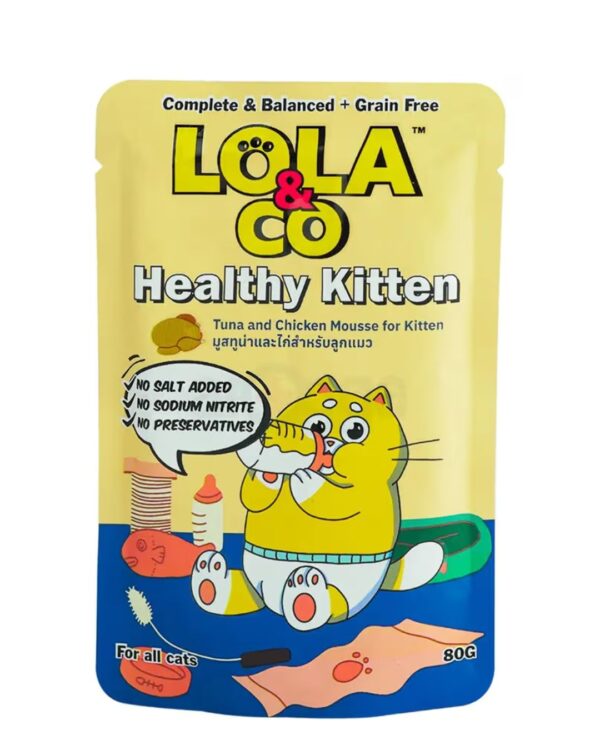 LOLA & CO WET CAT FOOD HEALTHY KITTEN ( TUNA  AND CHICKEN MOUSSE FOR KITTEN ) 80G RM02