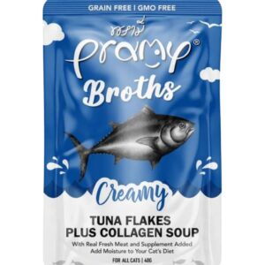 PRAMY WET CAT FOOD BROTHS ( CREAMY TUNA FLAKES PLUS COLLAGEN SOUP ) 40G CS2