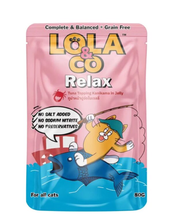 LOLA & CO WET CAT FOOD RELAX ( TUNA TOPPING KANIKAMA IN JELLY ) 80G RM04