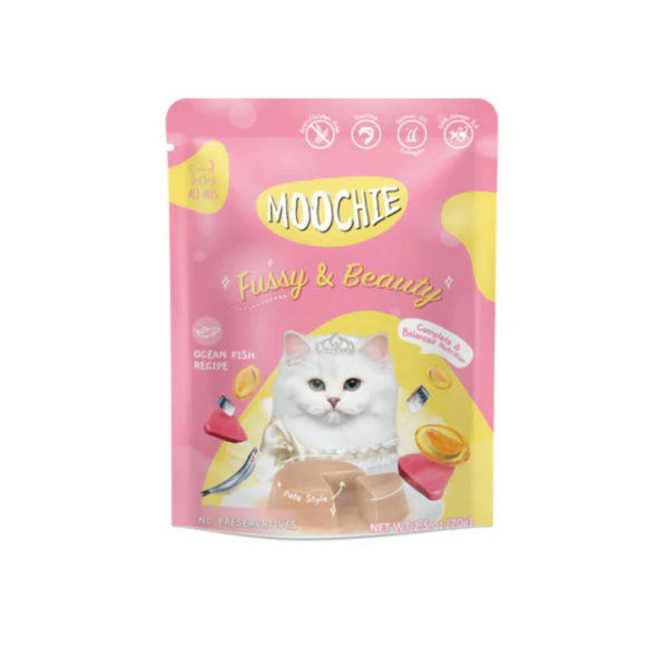 MOOCHIE WET CAT FOOD FUSSY & BEAUTY ( OCEAN FISH RECIPE ) 70G CC6