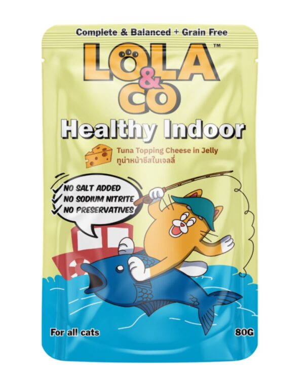 LOLA & CO WET CAT FOOD HEALTHY INDOOR ( TUNA TOPPING CHEESE IN JELLY ) 80G RM05