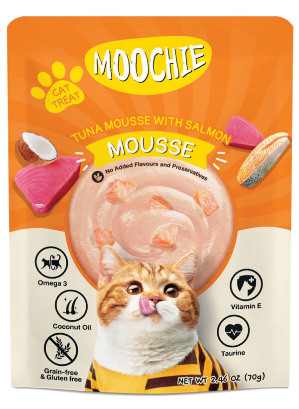 MOOCHIE WET CAT FOOD MOUSSE ( TUNA MOUSSE WITH SALMON ) 70G MC1