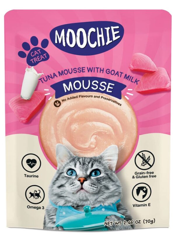 MOOCHIE WET CAT FOOD MOUSSE ( TUNA MOUSSE WITH GOAT MILK ) 70G MC2