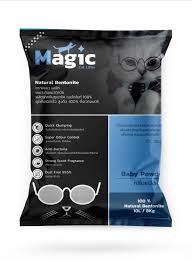 MAGIC CAT LITTER BENTONITE 10L/8KG ( BABY POWDER )