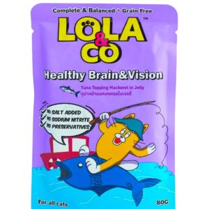 LOLA & CO WET CAT FOOD HEALTHY BRAIN & VISION ( TUNA TOPPING MACKEREL IN JELLY ) 80G RM03
