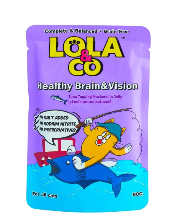 LOLA & CO WET CAT FOOD HEALTHY BRAIN & VISION ( TUNA TOPPING MACKEREL IN JELLY ) 80G RM03