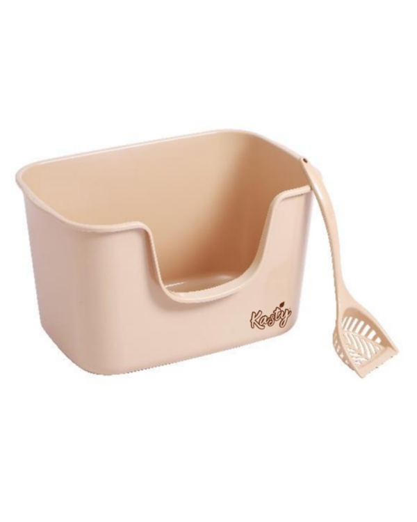 KASTY HIGH SIDED CAT LITTER TRAY SIZE XL 64X42X33CM BEIGE