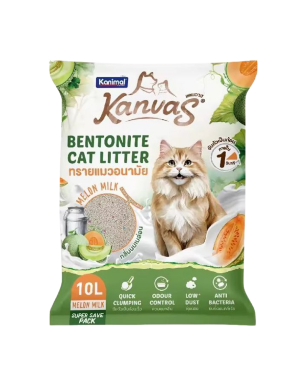 KANIMAL KANVAS MELON MILK BENTONITE CAT LITTER ROUND GRANULES 10L