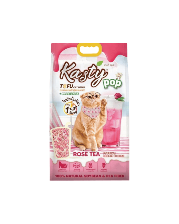 KASTY POP TOFU CAT LITTER 6L ROSE TEA TOPPING CREAM CHEESE