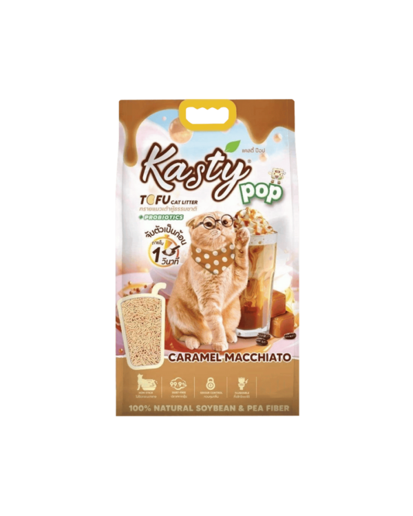 KASTY POP TOFU CAT LITTER 6L CARAMEL MACHIATO
