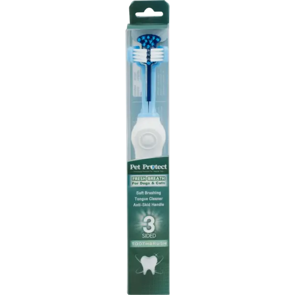 PET PROTECT TOOTHBRUSH 3-SIDED 17X2.5CM