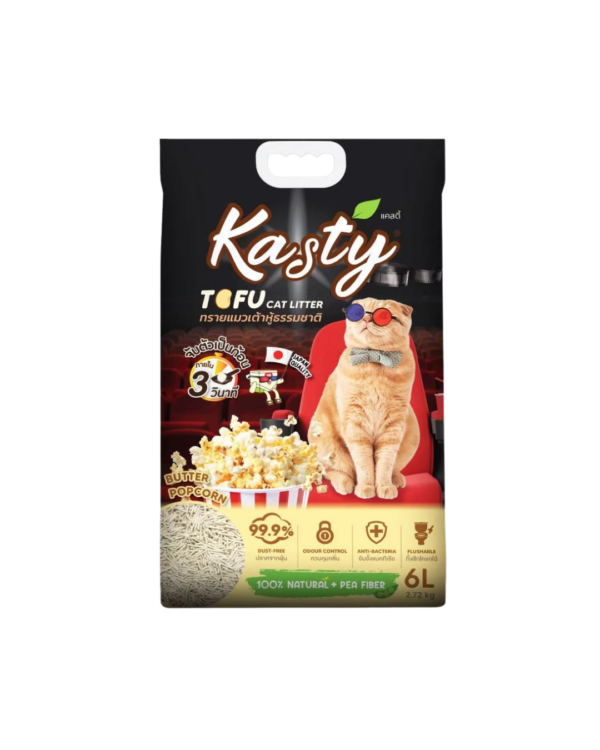KASTY FLAKES TOFU CAT LITTER 6L BUTTER POPCORN SCENT
