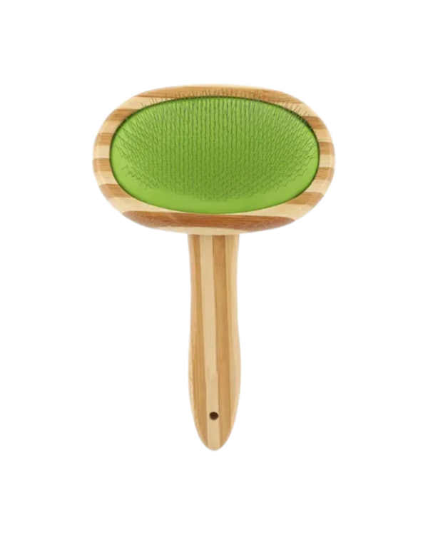 KANIMAL BAMBOO OVAL SLICKER BRUSH 12X19CM WITH PLASTIC-COATED PIN