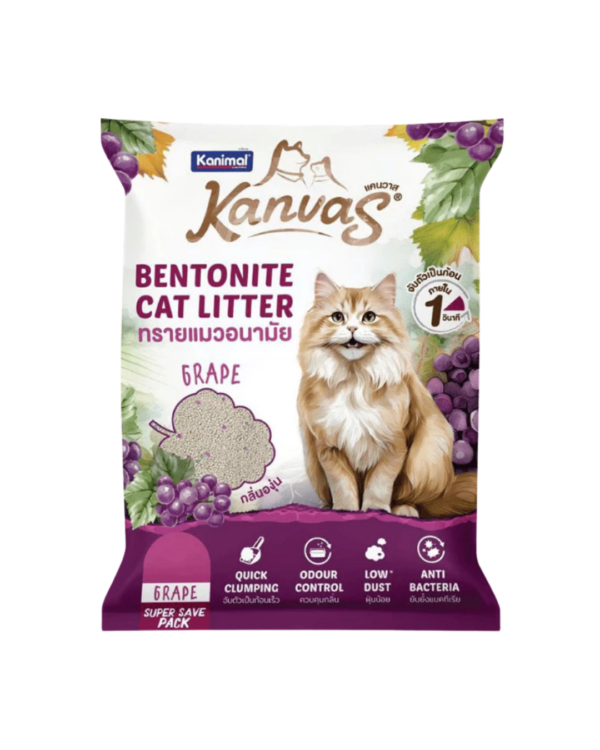 KANIMAL KANVAS GRAPE BENTONITE CAT LITTER ROUND GRANULES 10L