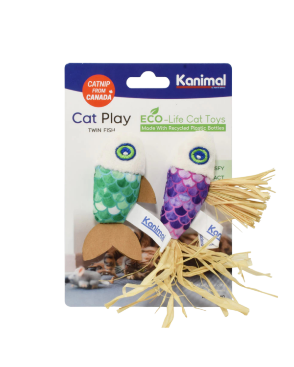 KANIMAL ECO-LIFE CAT TOY TWIN FISH 5.5X14CM